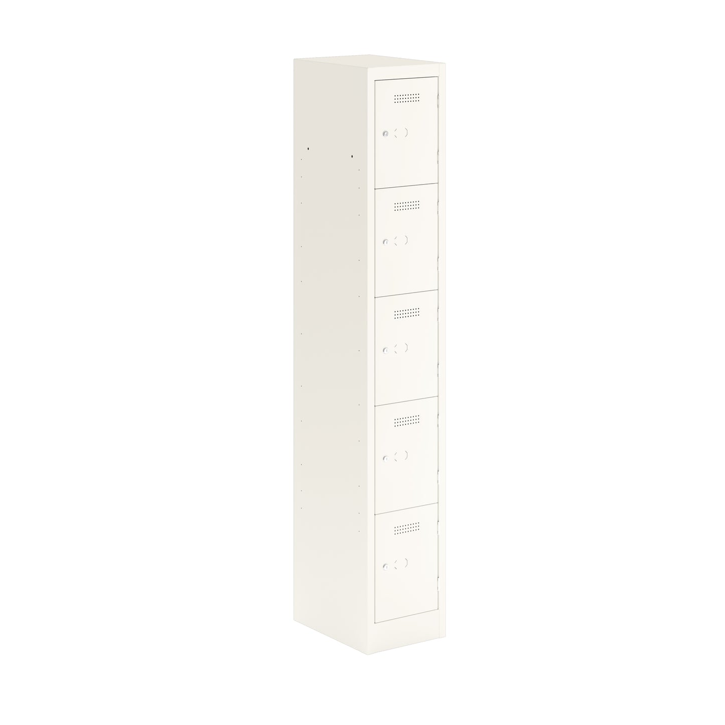 PRIMARY LOCKER - 1800MM H X 300MM W X 450MM D 5 DOOR SINGLE LOCKER COLUMN - TRAFFIC WHITE