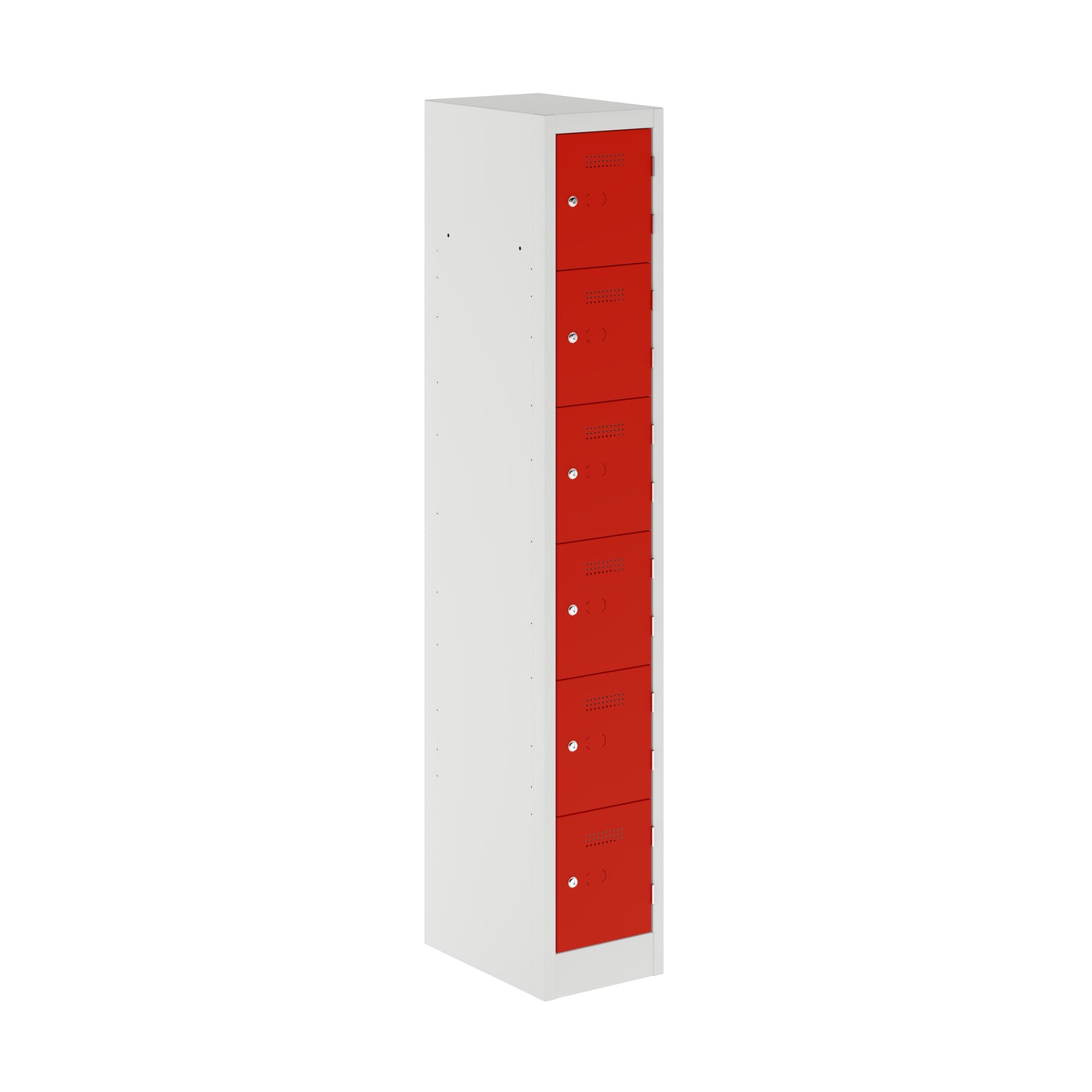 PRIMARY LOCKER - 1800MM H X 300MM W X 450MM D 6 DOOR SINGLE LOCKER COLUMN - CARDINAL RED