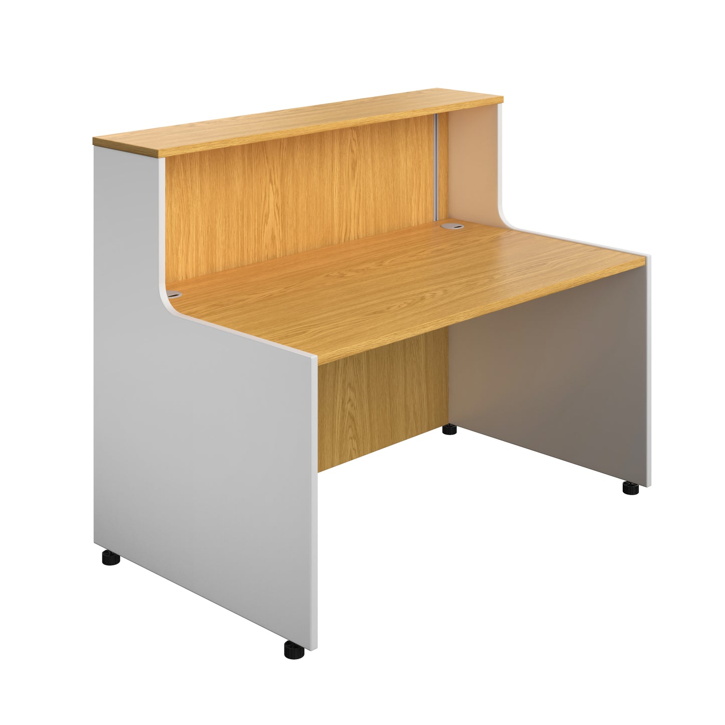 RECEPTION UNIT 1400 - WHITE SIDES WITH NOVA OAK TOP