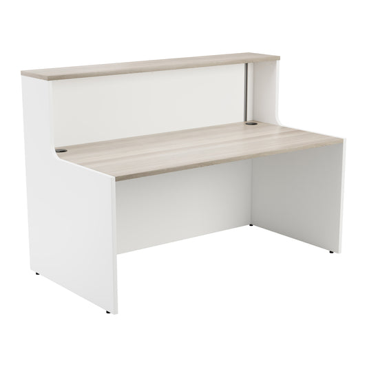 RECEPTION UNIT 1600 - WHITE SIDES WITH GREY OAK TOP