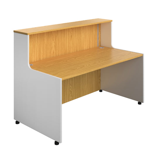 RECEPTION UNIT 1600 - WHITE SIDES WITH NOVA OAK TOP