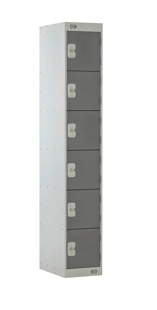 6 DOOR LOCKER 300X300X1800 DARK GREY DOOR