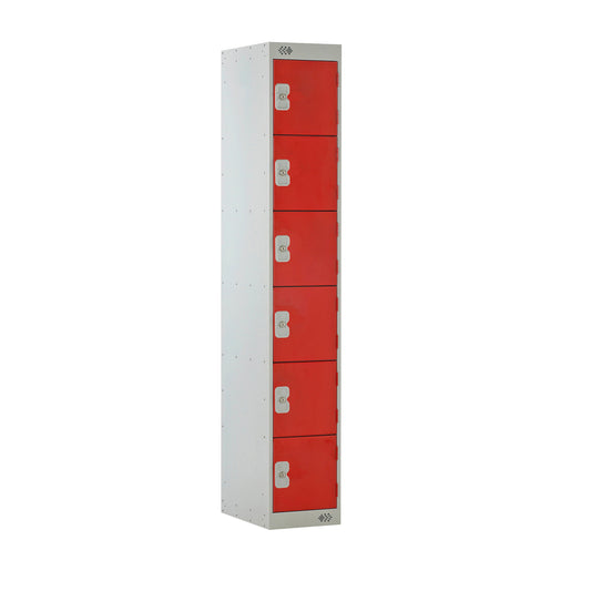 6 DOOR LOCKER 300X300X1800 RED DOOR