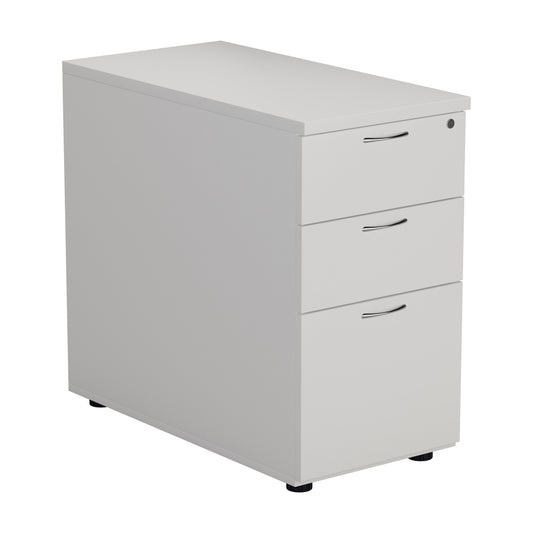 DESK HIGH 3 DRAWER PEDESTAL - 800 DEEP - WHITE