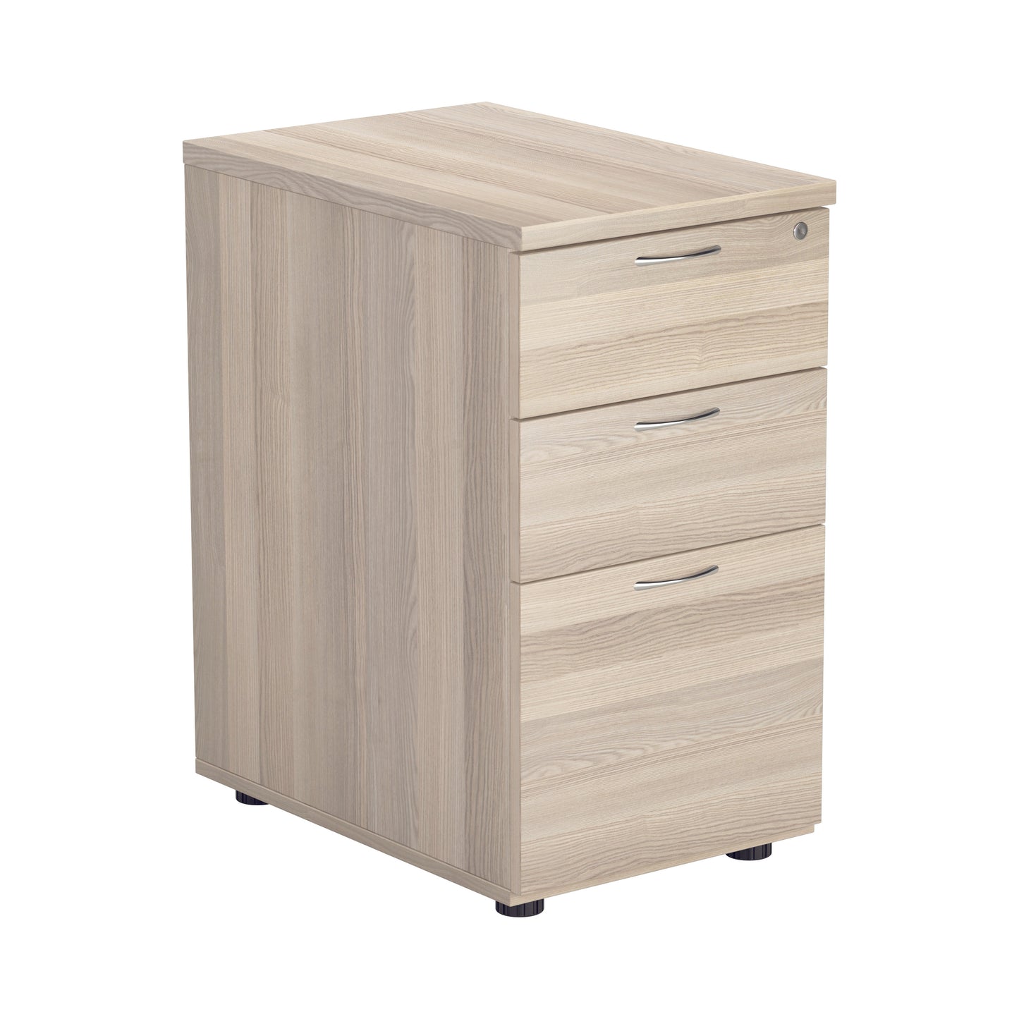 DESK HIGH 3 DRAWER PEDESTAL - 600 DEEP - GREY OAK