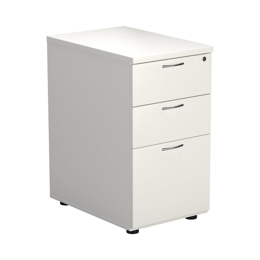 DESK HIGH 3 DRAWER PEDESTAL - 600 DEEP - WHITE