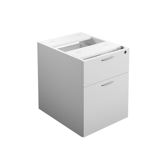 655 FIXED PEDESTAL 2 DRAWERS WHITE