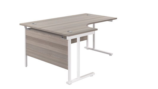 1600X1200 TWIN UPRIGHT LEFT HAND RADIAL DESK GREY OAK-WHITE