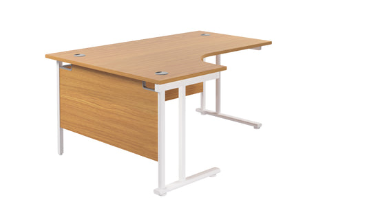 1600X1200 TWIN UPRIGHT LEFT HAND RADIAL DESK NOVA OAK-WHITE