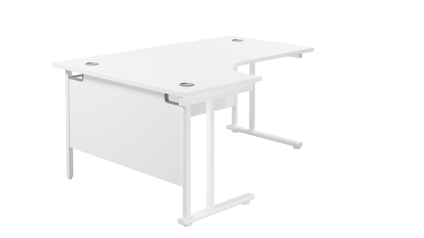 1600X1200 TWIN UPRIGHT LEFT HAND RADIAL DESK WHITE-WHITE