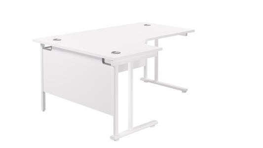 1600X1200 TWIN UPRIGHT LEFT HAND RADIAL DESK WHITE-WHITE