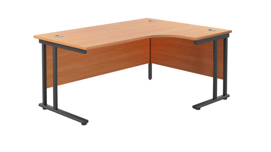 1600X1200 TWIN UPRIGHT RIGHT HAND RADIAL DESK BEECH-BLACK