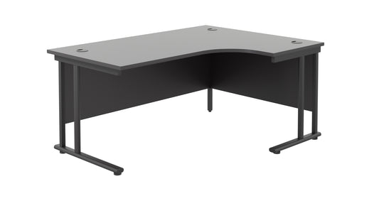 1600X1200 TWIN UPRIGHT RIGHT HAND RADIAL DESK BLACK-BLACK