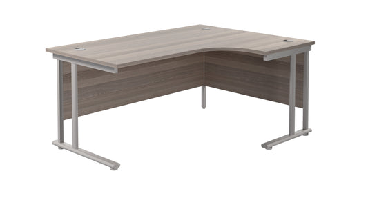 1600X1200 TWIN UPRIGHT RIGHT HAND RADIAL DESK GREY OAK-SILVER