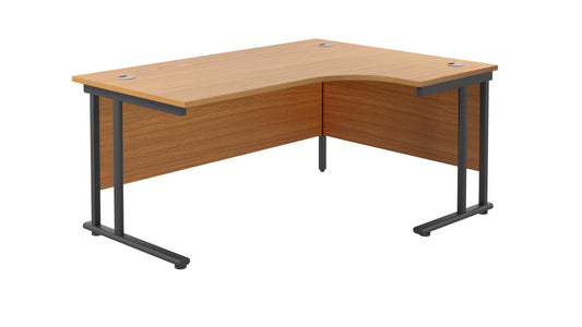 1600X1200 TWIN UPRIGHT RIGHT HAND RADIAL DESK NOVA OAK-BLACK