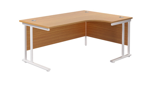 1600X1200 TWIN UPRIGHT RIGHT HAND RADIAL DESK NOVA OAK-WHITE