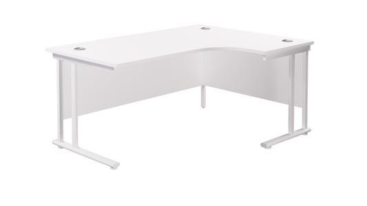 1600X1200 TWIN UPRIGHT RIGHT HAND RADIAL DESK WHITE-WHITE