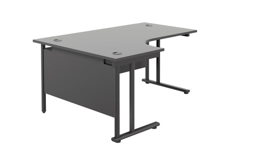 1800X1200 TWIN UPRIGHT LEFT HAND RADIAL DESK BLACK-BLACK