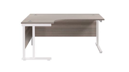 1800X1200 TWIN UPRIGHT LEFT HAND RADIAL DESK GREY OAK-WHITE