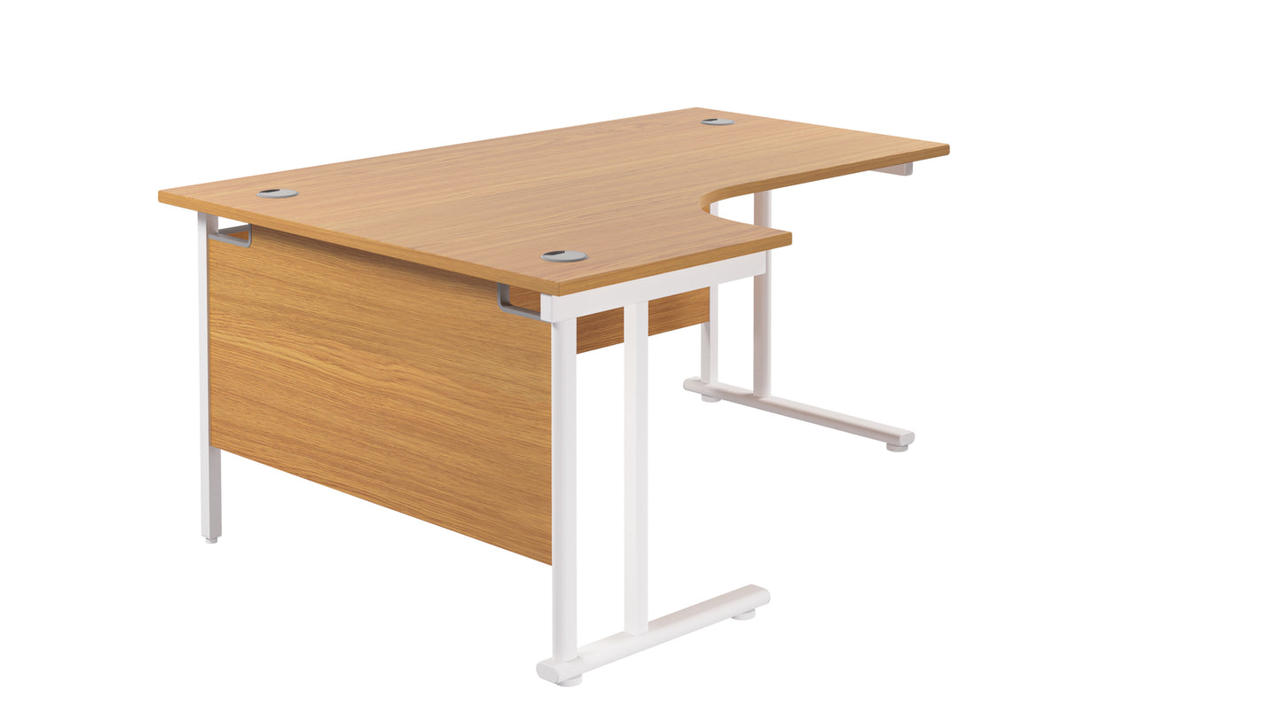 1800X1200 TWIN UPRIGHT LEFT HAND RADIAL DESK NOVA OAK-WHITE