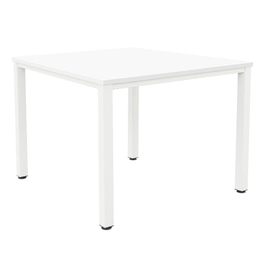 FRACTION INFINITY 140 X 140 MEETING TABLE - WHITE WITH WHITE LEGS