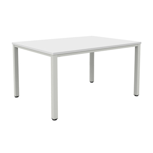 FRACTION INFINITY 1400 X 800 MEETING TABLE - WHITE WITH SILVER LEGS