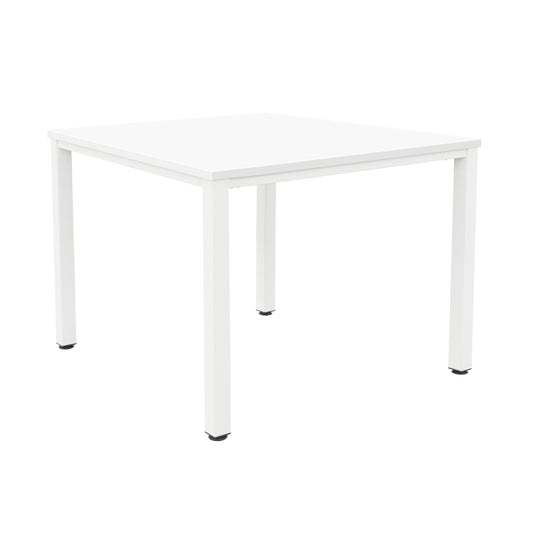FRACTION INFINITY 160 X 160 MEETING TABLE - WHITE WITH WHITE LEGS
