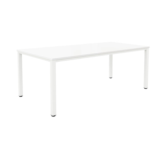 FRACTION INFINITY 1800 X 800 MEETING TABLE - WHITE WITH WHITE LEGS