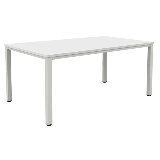 FRACTION INFINITY 240 X 120 MEETING TABLE - WHITE WITH SILVER LEGS